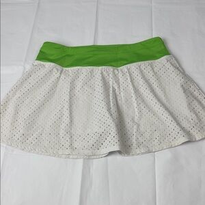 Kyodan Lime Green and White Eyelet Skater Skirt